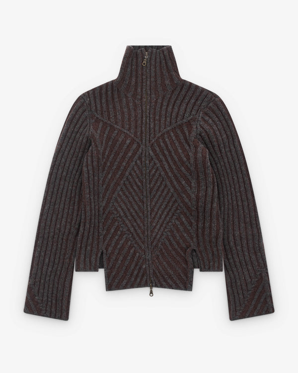 Paolina Russo - Women’s Warrior Knit Zip Up - (Grey/Brown)