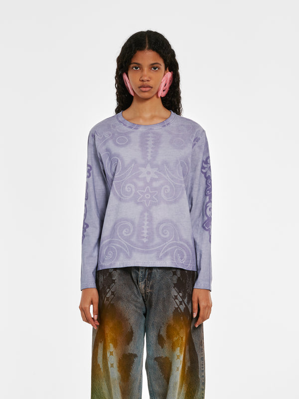Paolina Russo - Women’s Cotton Long Sleeve Top - (Lilac)
