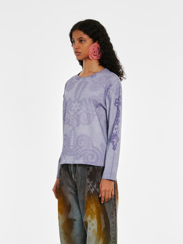 Paolina Russo - Women’s Cotton Long Sleeve Top - (Lilac)