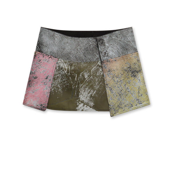 Paolina Russo - Women’s Embossed Reflective Skirt - (Petrol)