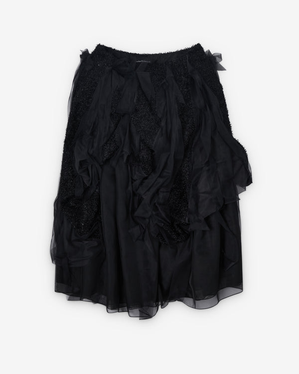Pauline Dujancourt - Women's Jacquard & Organza Skirt - (Black)