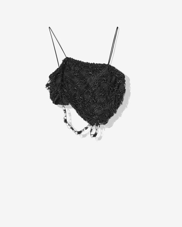 Pauline Dujancourt - Women's Metallic Crochet Top - (Black)