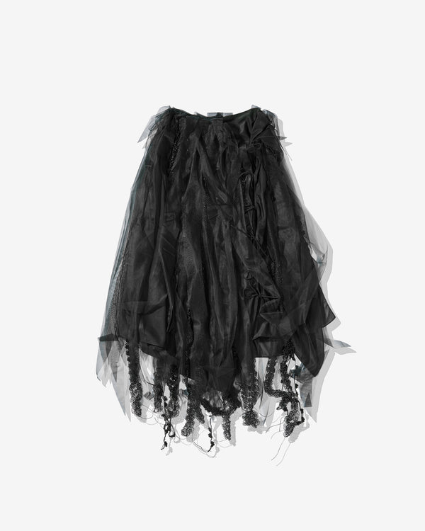 Pauline Dujancourt - Women's Feathered Crochet Skirt - (Black)