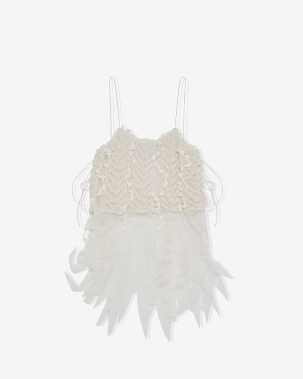 Pauline Dujancourt - Women's Distressed Feathers Top - (Ivory)