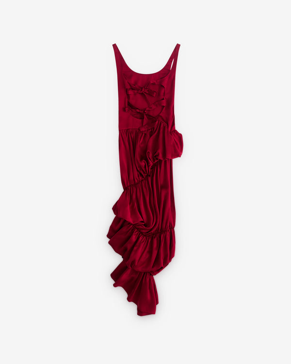 Pauline Dujancourt - Women’s Gathered Silk Dress - (Red)