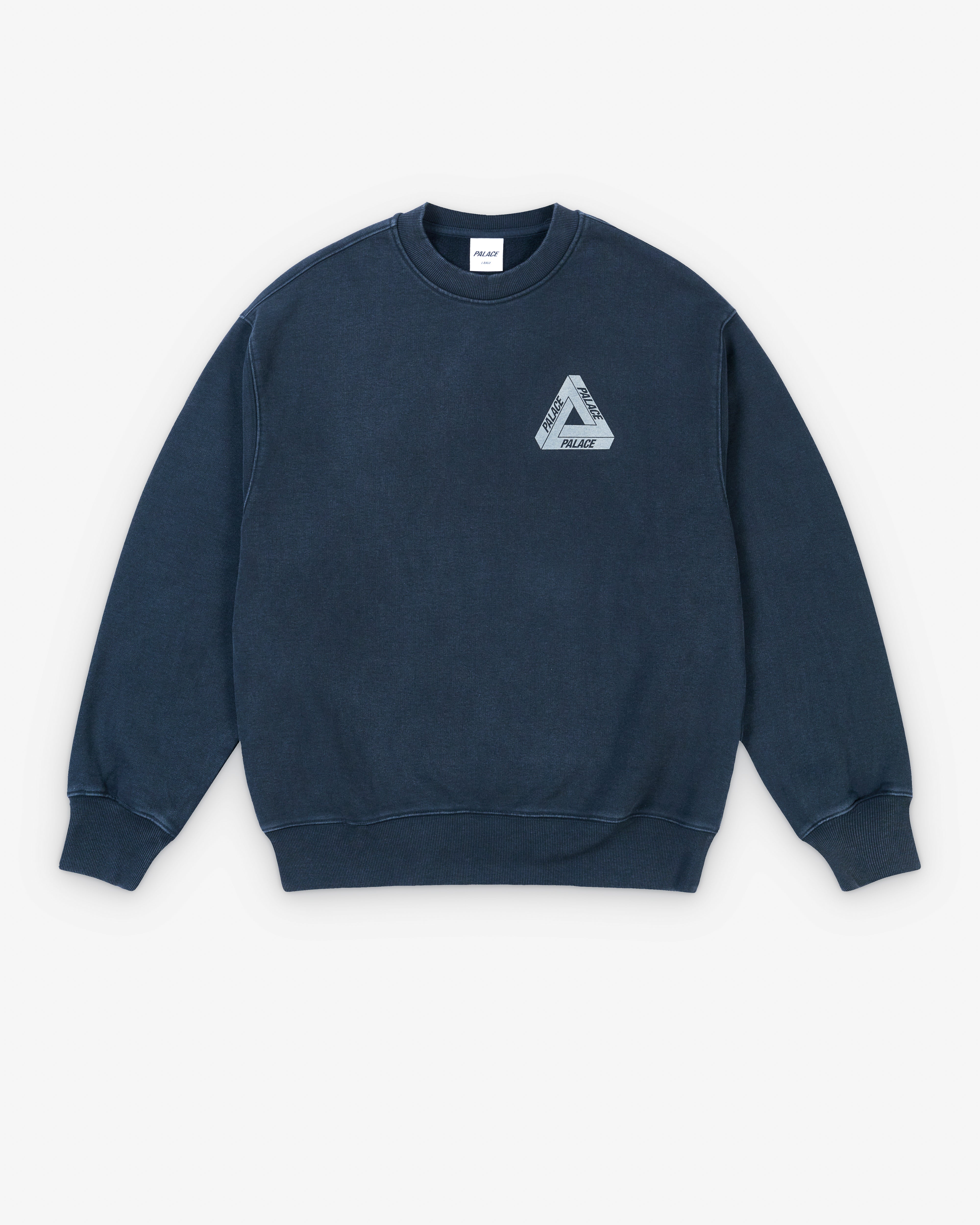 Palace: Men's Pigment Tri Crew (Navy) | Dover Street Market London