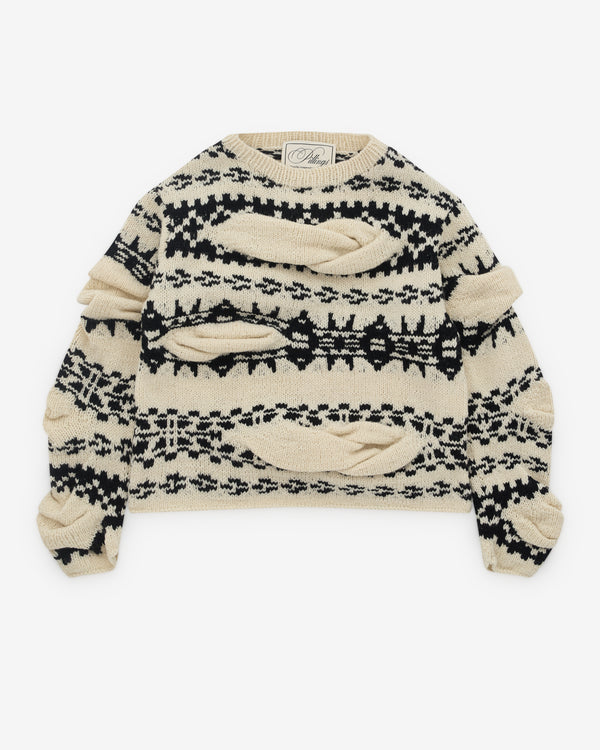 Pillings - Women's Patterned Sweater - (Off White)