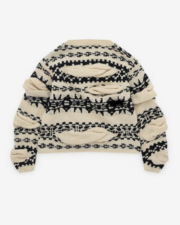 Pillings - Women's Patterned Sweater - (Off White)