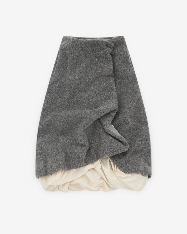 Pillings - Women’s Wool Gathered Wrap Skirt - (Grey)