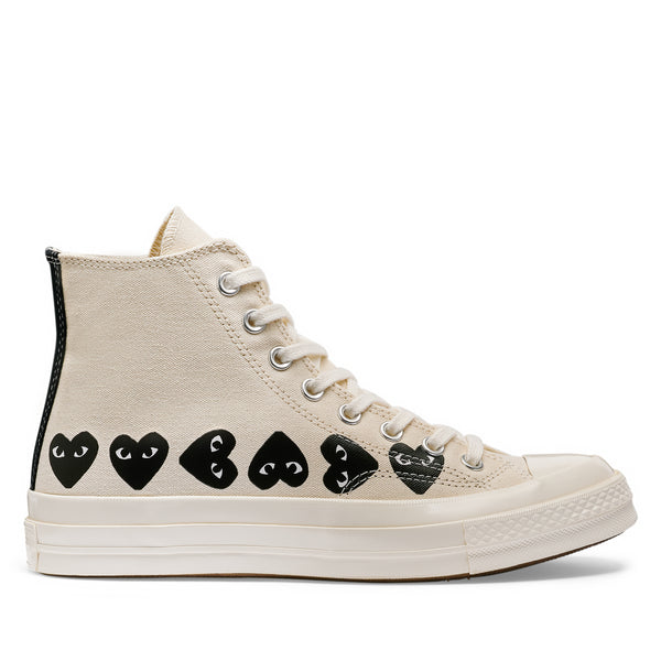 Play Converse - Multi Black Heart Chuck Taylor All Star '70 High Sneakers - (Beige)
