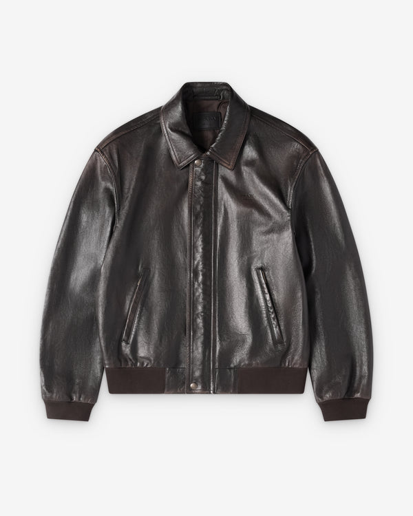 Prada  - Men's Nappa Leather Bomber Jacket - (Dark Brown)