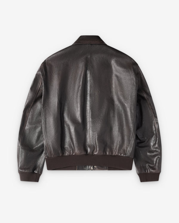 Prada  - Men's Nappa Leather Bomber Jacket - (Dark Brown)