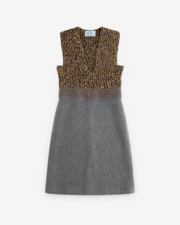 Prada - Women’s Shetland Wool And Cashmere Dress - (Slate Grey)