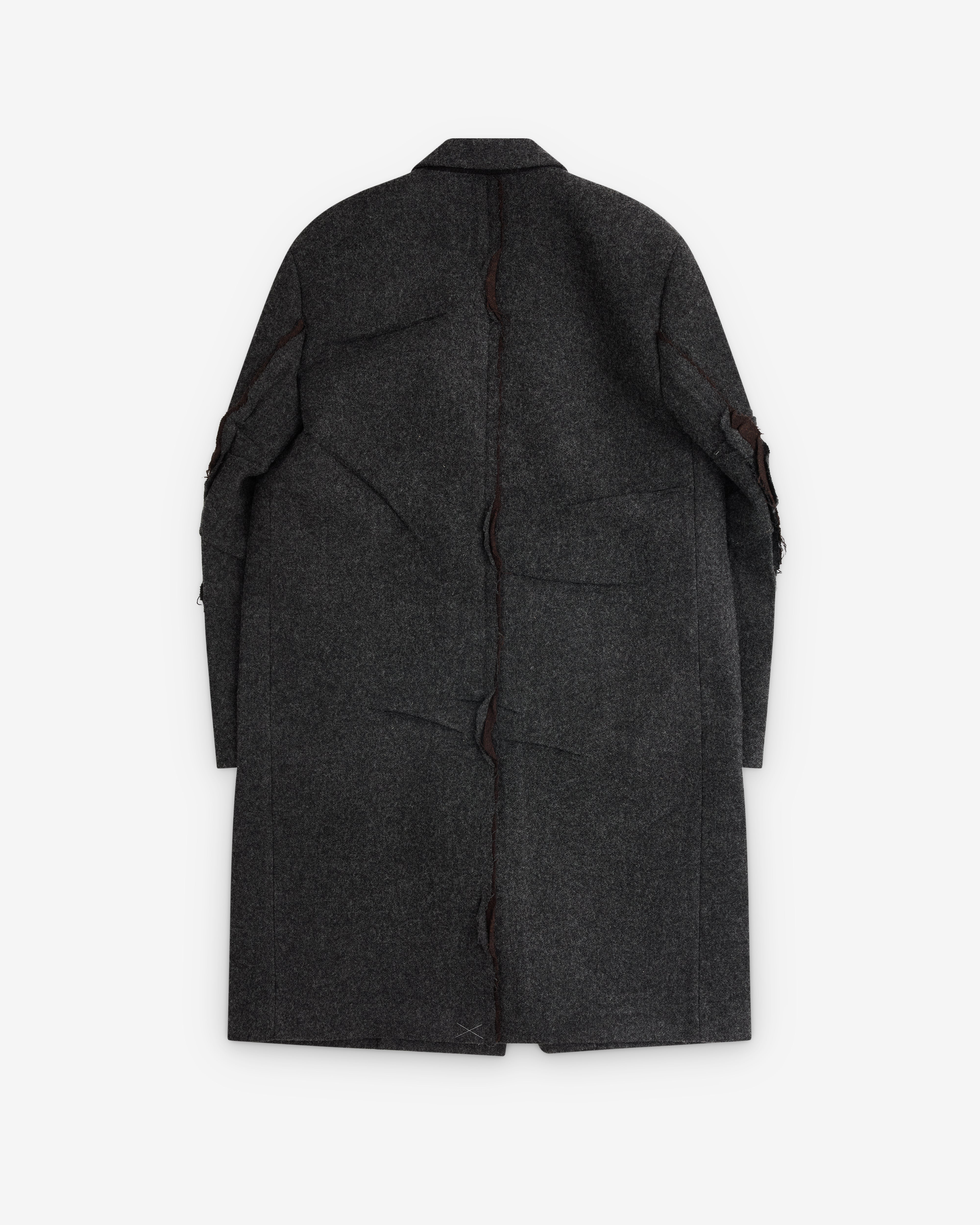 Prada: Women's Single-Breasted Shetland Wool Coat (Slate Grey