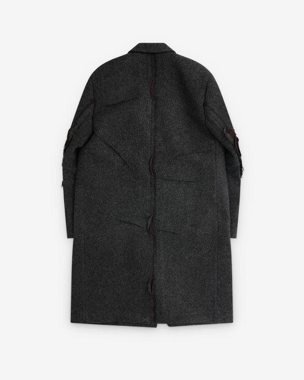 Prada - Women's Single-Breasted Shetland Wool Coat - (Slate Grey)