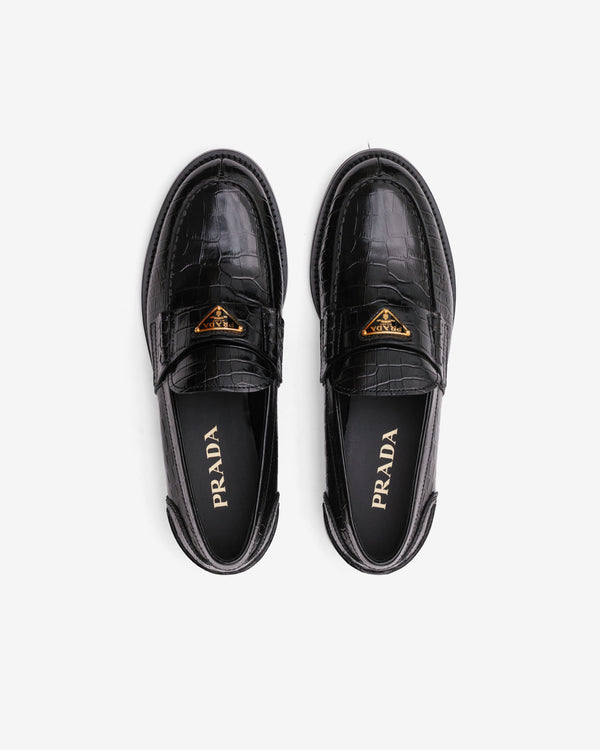 Prada - Women’s Croc Leather Loafer - (Black)