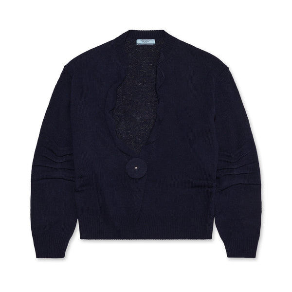 Prada - Women’s V-Neck Sweater - (Navy)