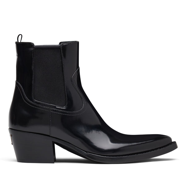 Prada - Women’s Brushed Leather Ankle Boot - (Black)