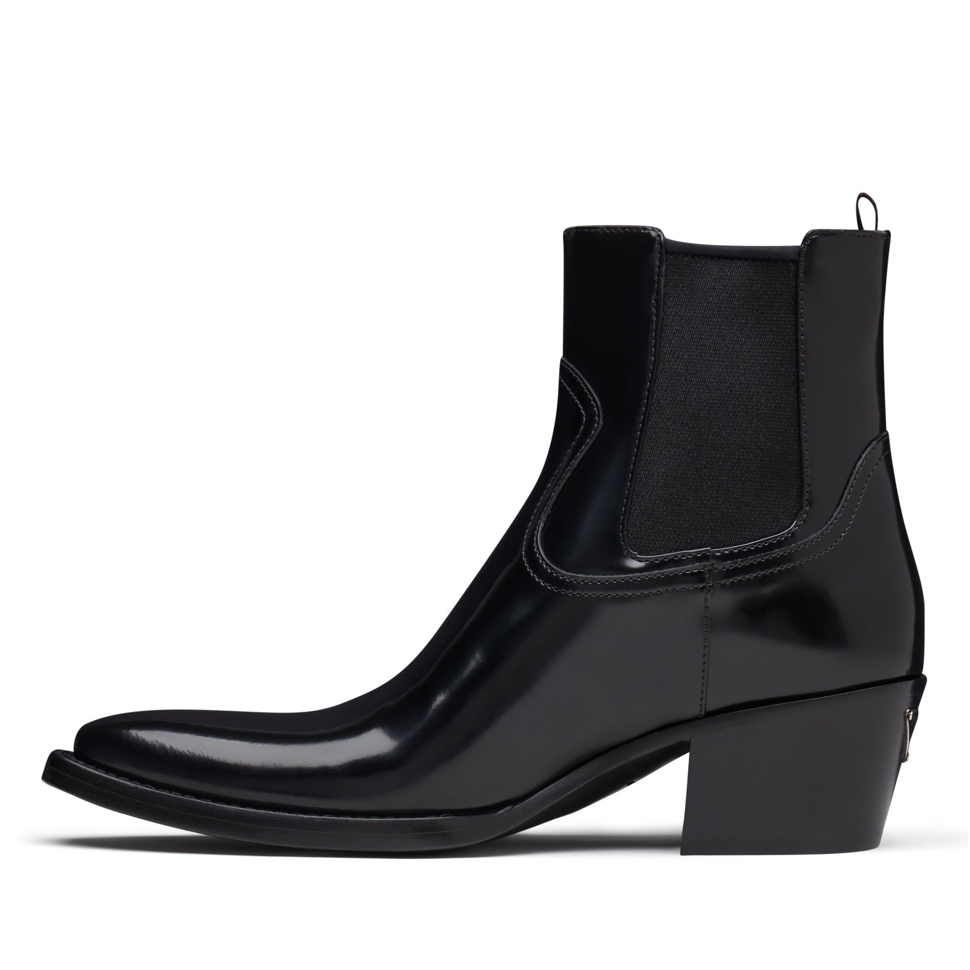 Prada - Women’s Brushed Leather Ankle Boot - (Black) view 2