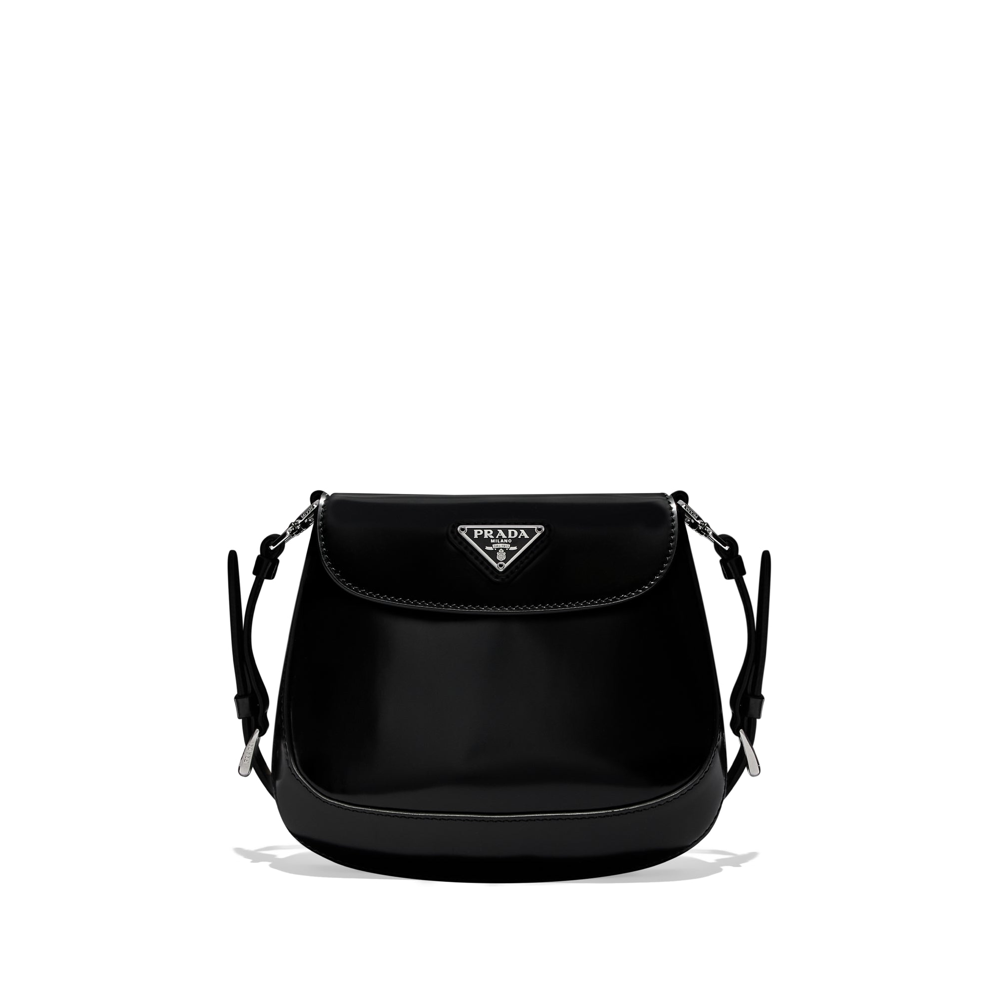 Prada: Women’s Cleo Brushed Leather Mini Bag (Black) | DSML E-SHOP
