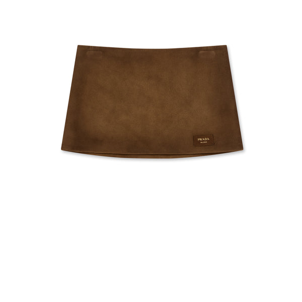 Prada - Women’s Leather Skirt - (Brown)