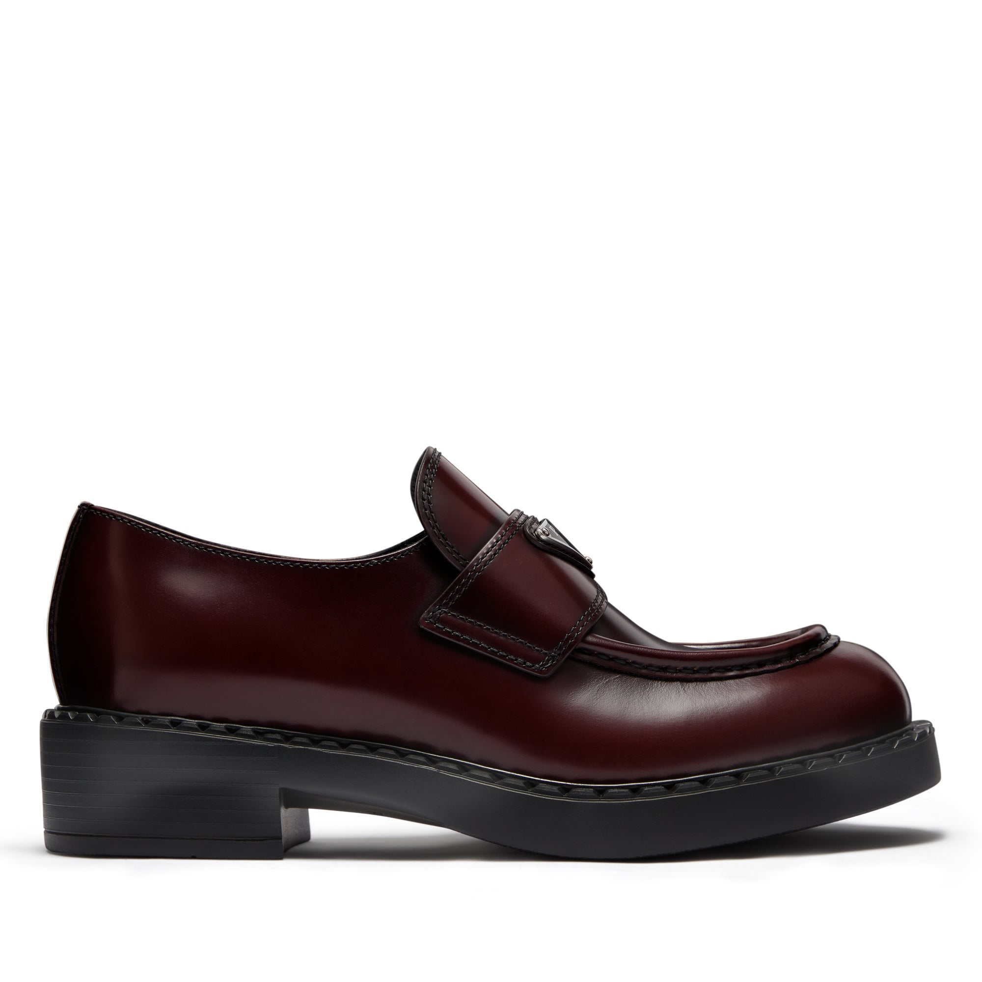 Prada - Women’s Brushed Leather Loafer - (Cordovan) view 1