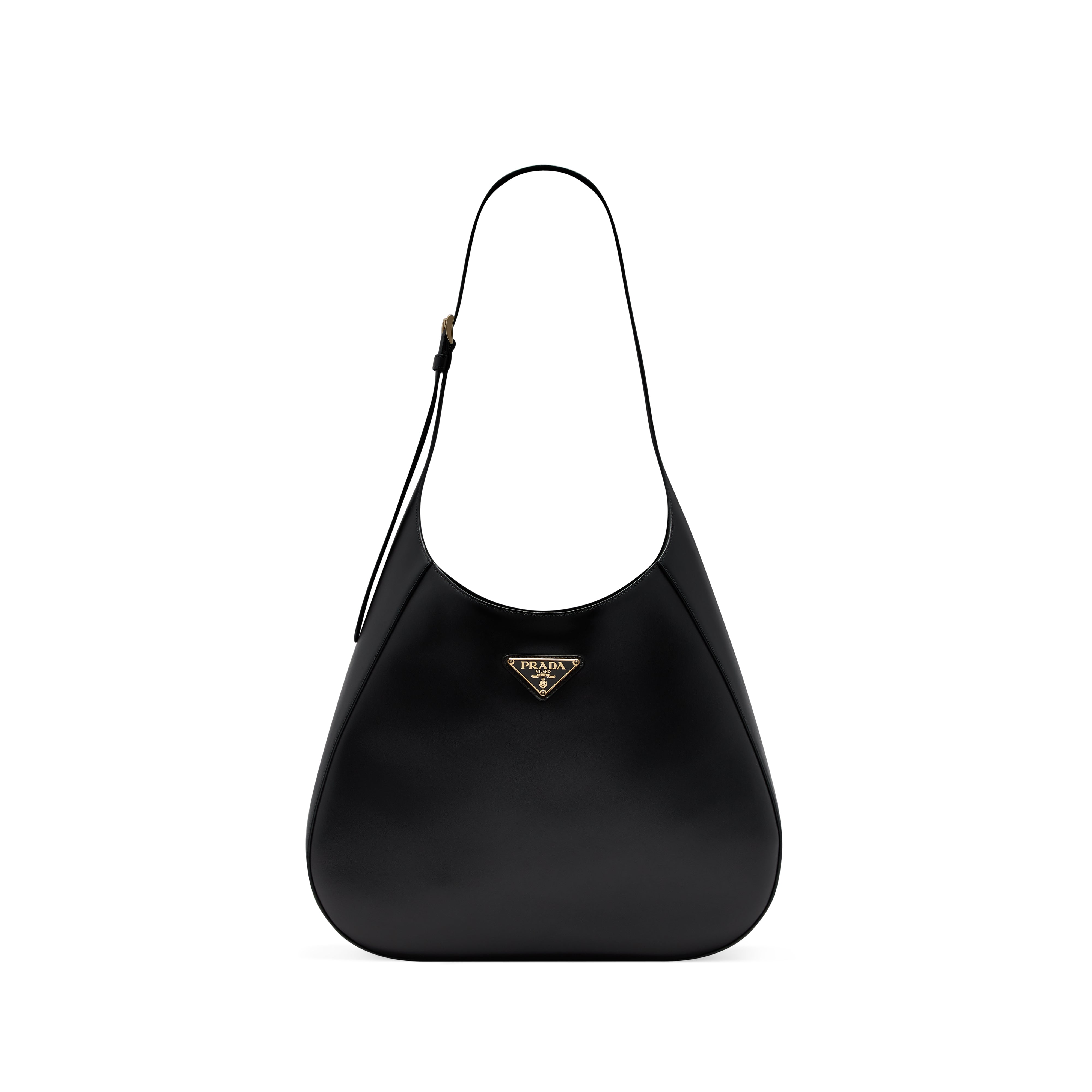 Prada: Women’s Large Leather Shoulder Bag (Black) | DSML E-SHOP