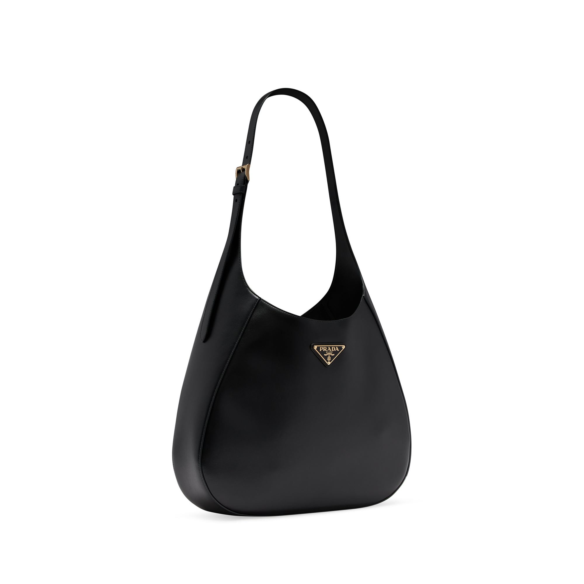 Prada - Women’s Large Leather Shoulder Bag - (Black) view 2