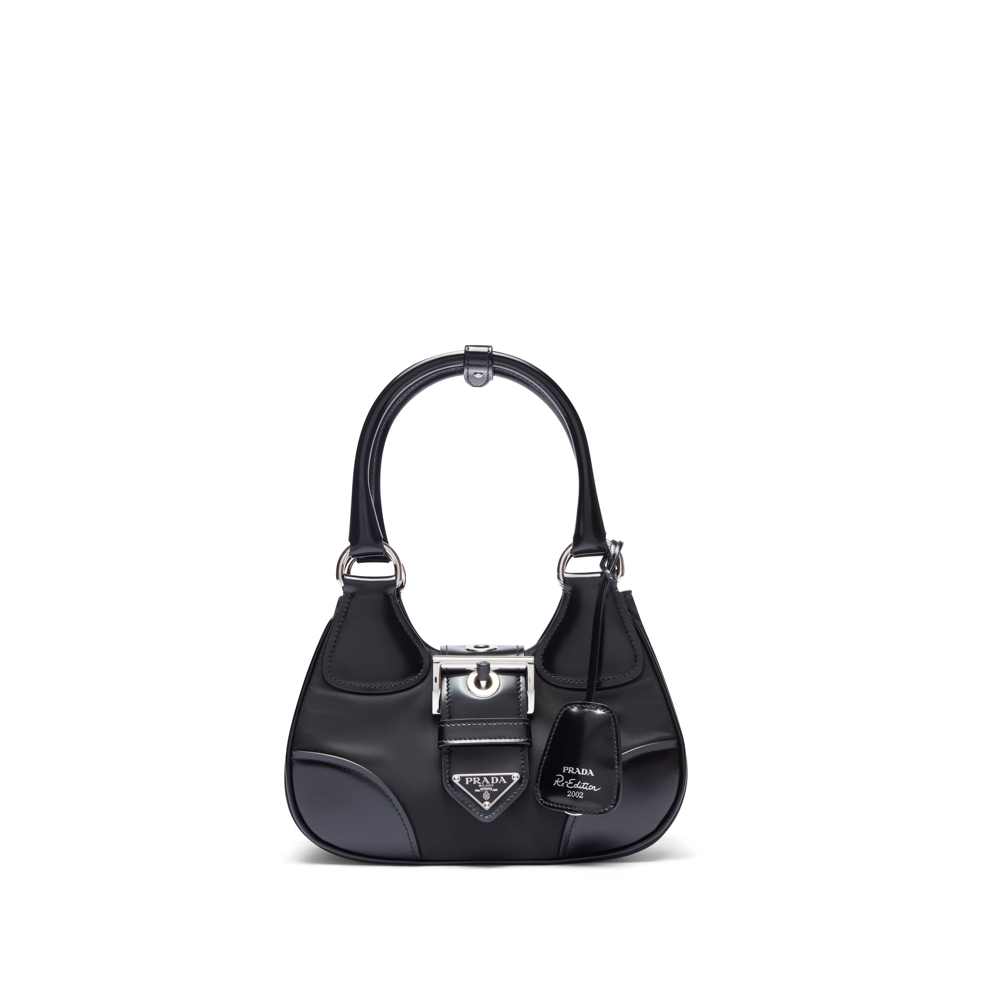 Prada - Women’s Moon Re-Nylon and Leather Bag - (Black) view 1
