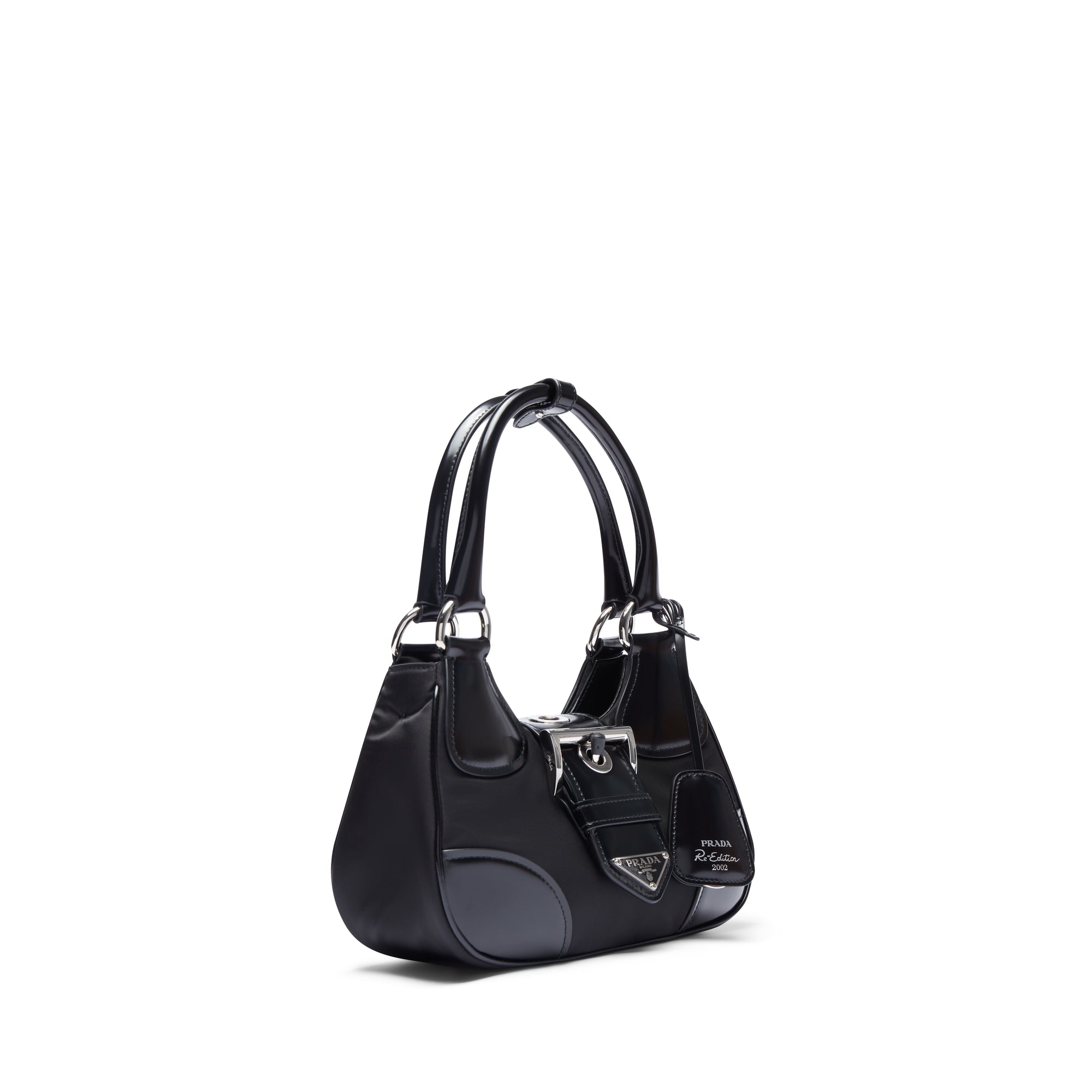 Prada - Women’s Moon Re-Nylon and Leather Bag - (Black) view 2