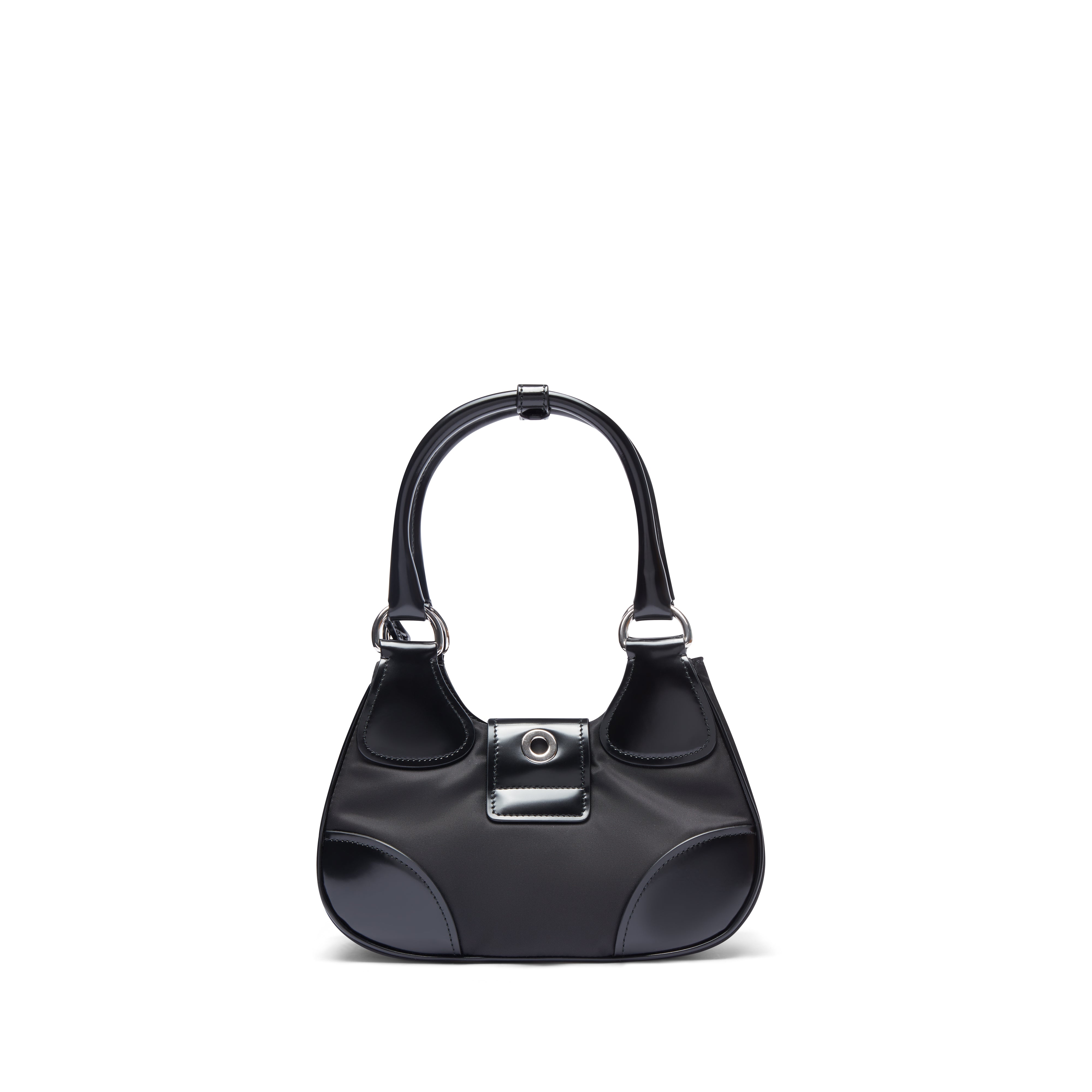 Prada Women s Moon Re Nylon and Leather Bag Black Dover