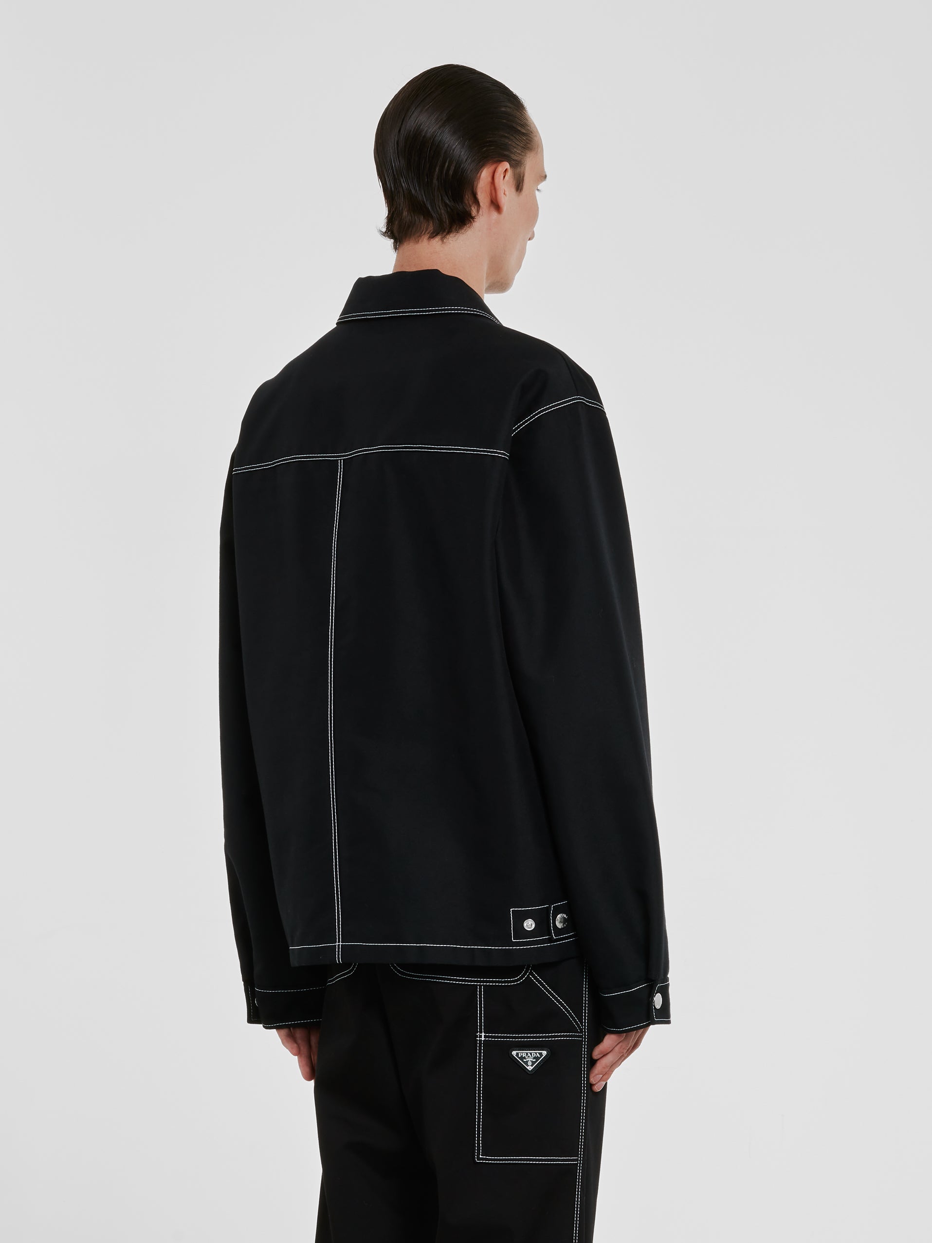 Prada - Men’s Contrast Stitch Jacket - (Black) view 3