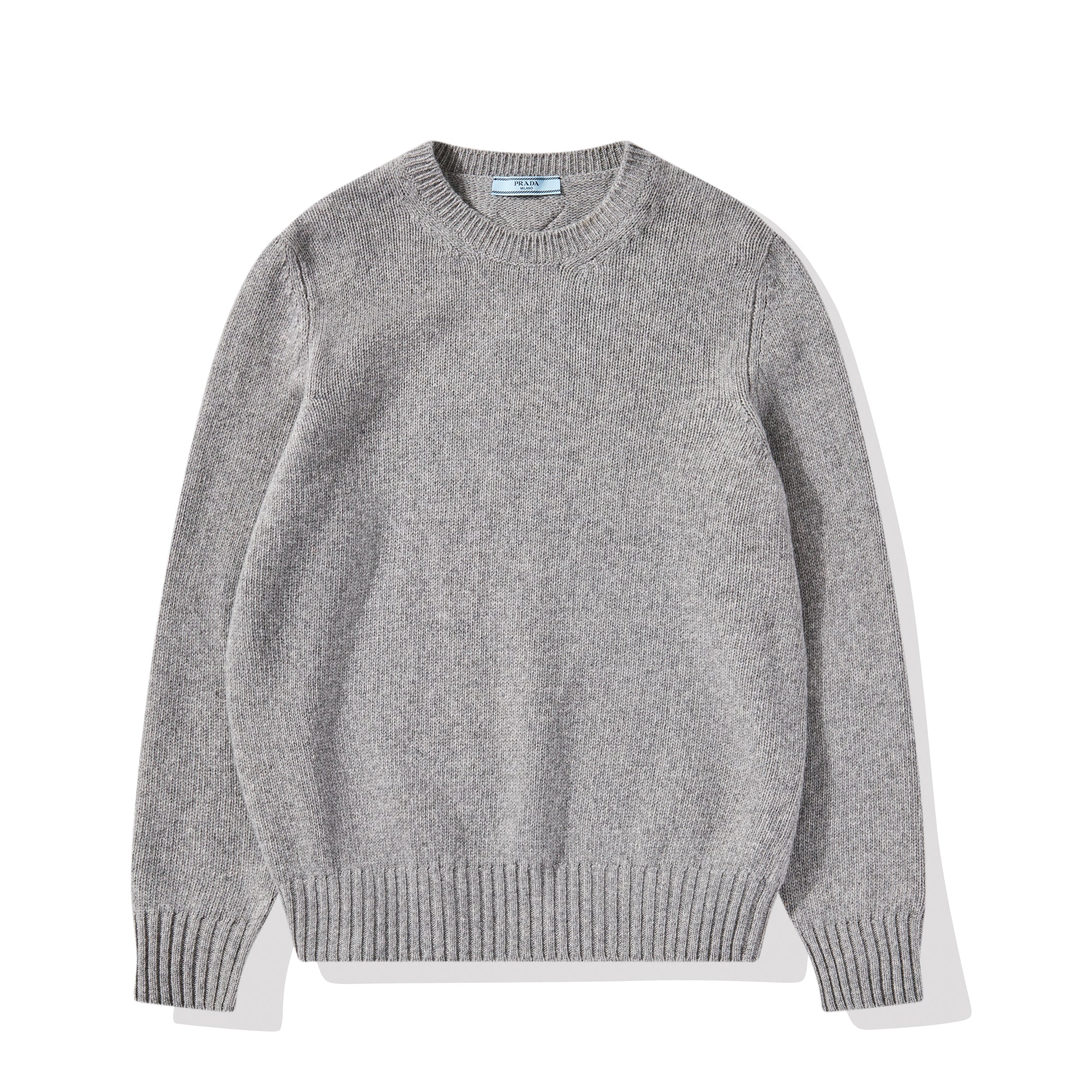 Prada - Women’s Wool and Cashmere Crew-Neck Sweater - (Grey) view 5