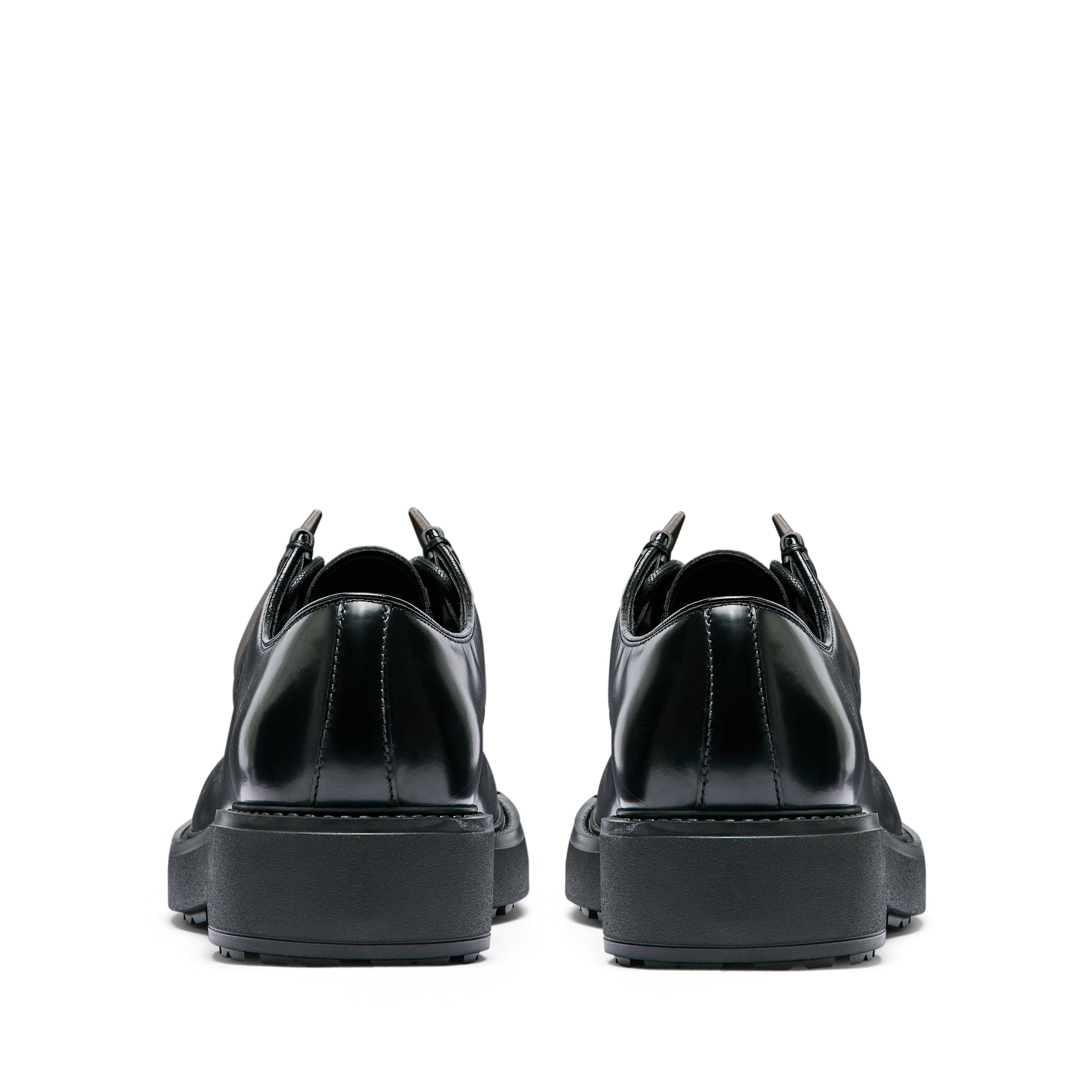 Prada - Men’s Diapason Opaque Brushed Leather Lace-up Shoes - (Black) view 5