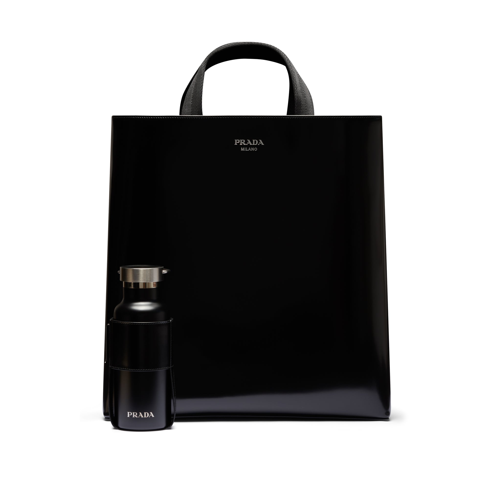 Prada - Men’s Shopping Bag with Bottle - (Black) view 2