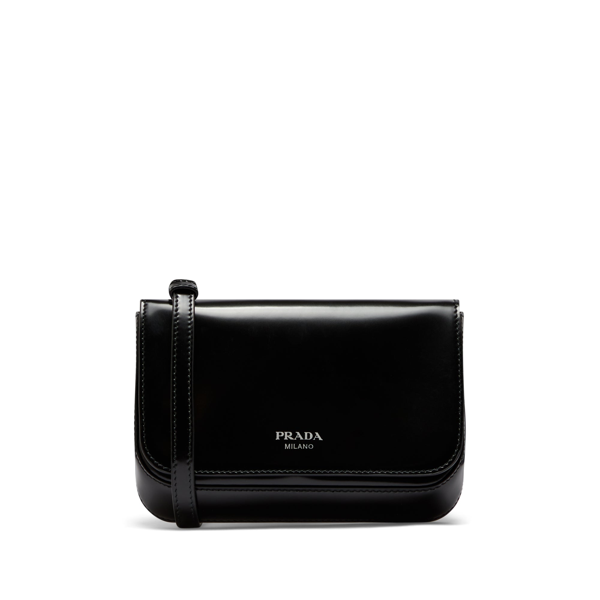 Prada - Men’s Brushed Leather Mini Bag - (Black) view 4
