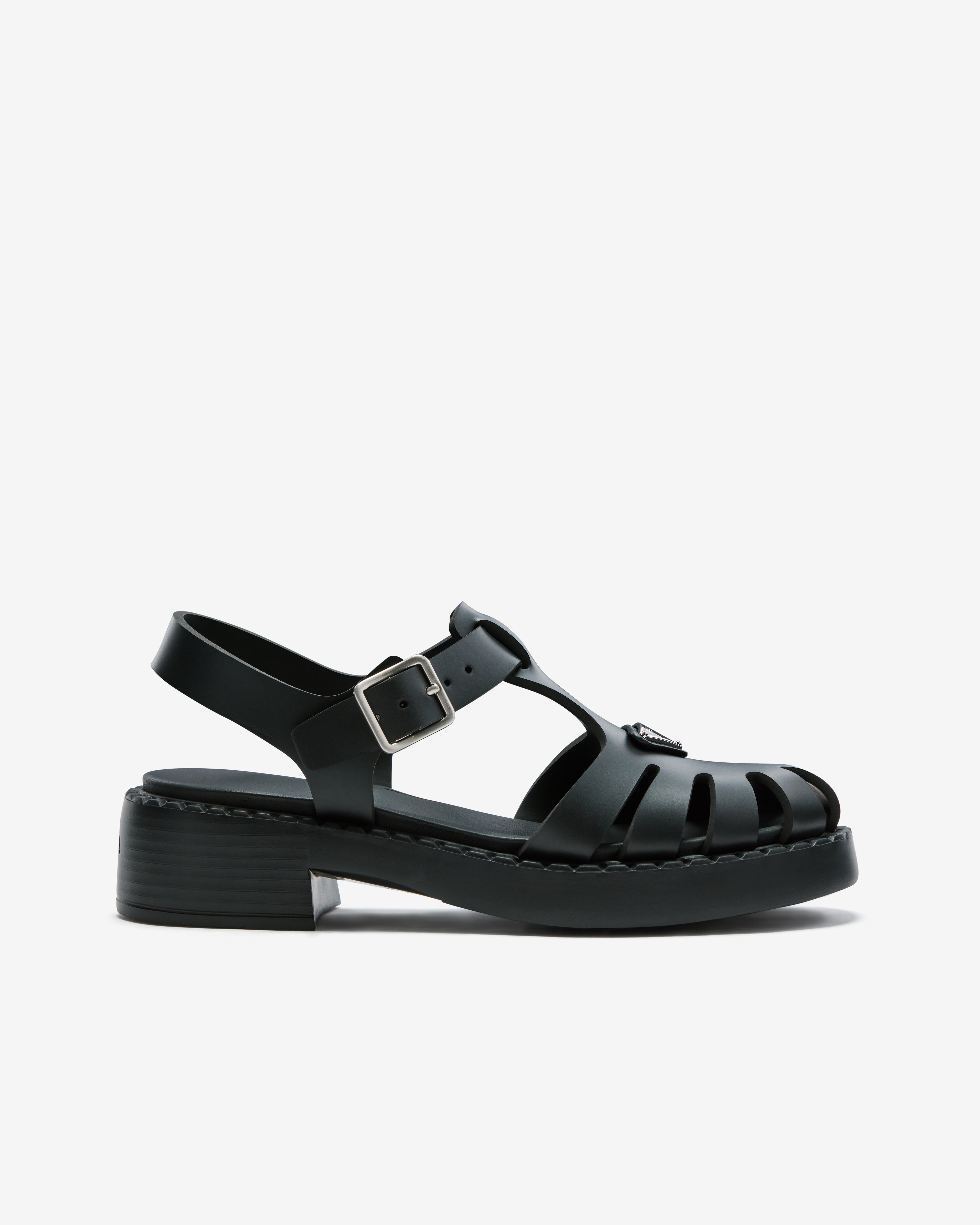 Prada: Women's Sporty Foam Rubber Sandals (Black) | DSML E-SHOP