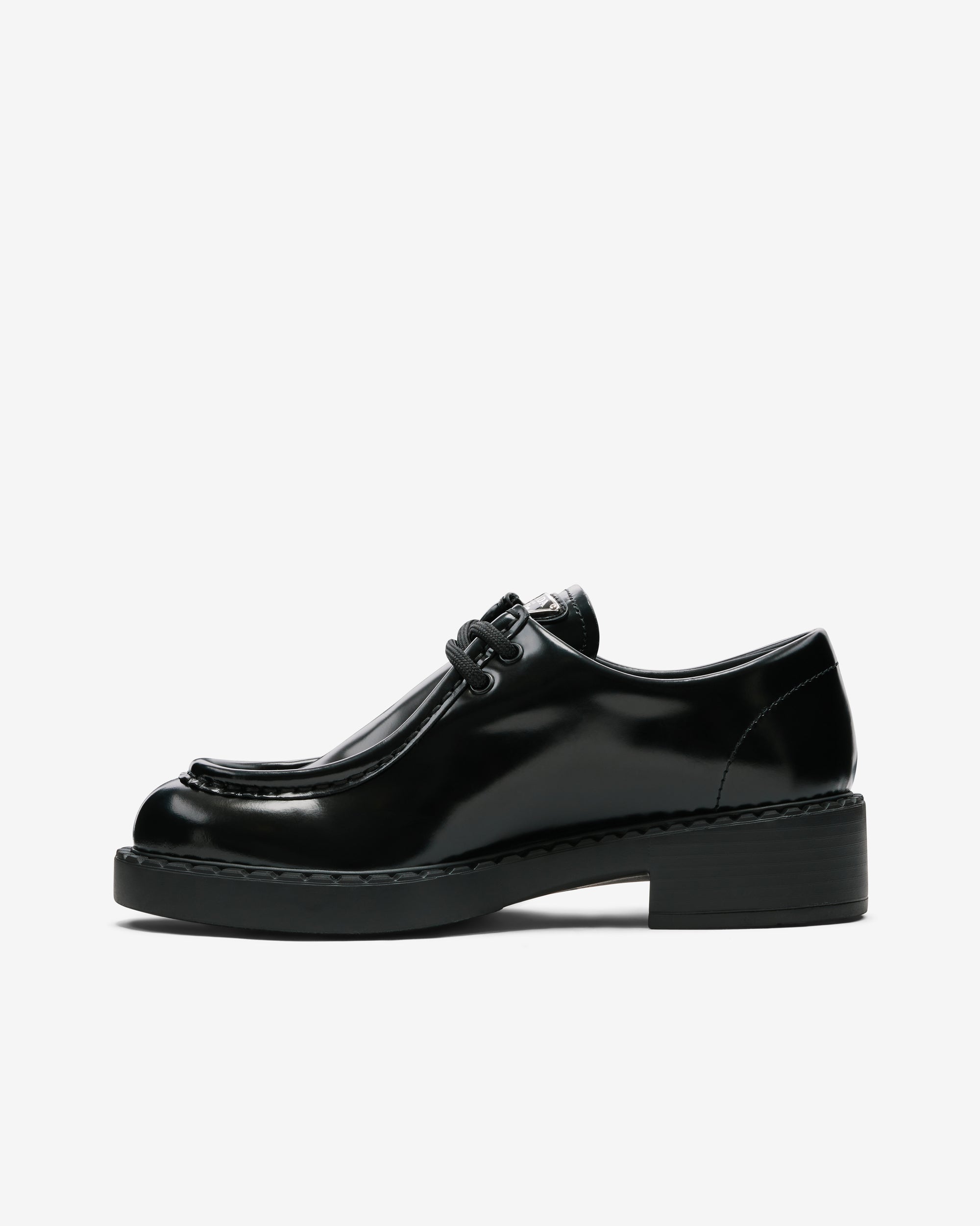 Prada - Women's Brushed Leather Lace-up Shoes - (Black) | Dover Street ...
