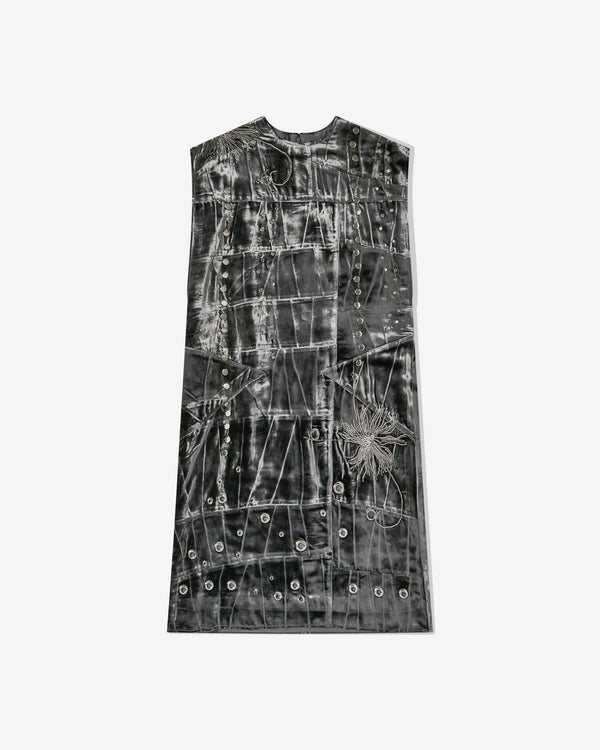 Prada - Women's Embroidered Velvet Dress - (Hematite)