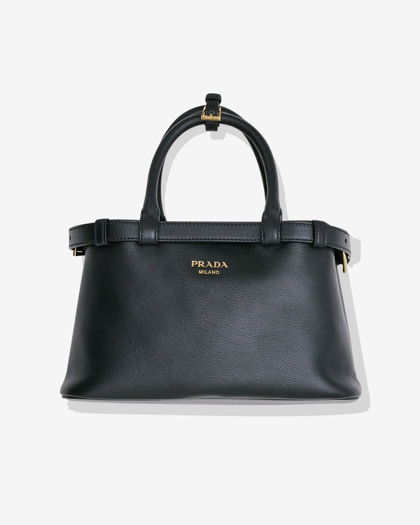 Prada - Women's Small Buckle Handbag With Double Belt - (Black)