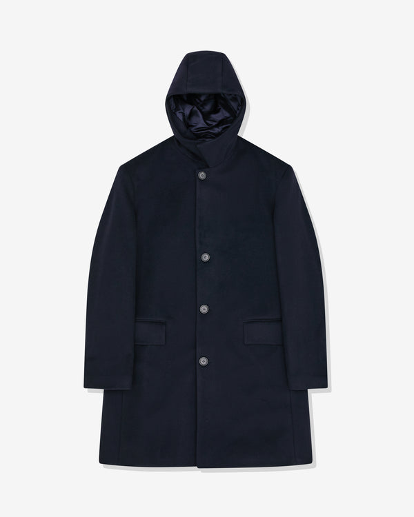 Prada - Men's Single-Breasted Wool Blend Coat - (Navy)