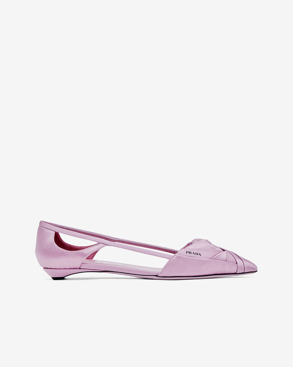 Prada - Women's Satin Cut-out Ballerinas - (Confetti Pink)