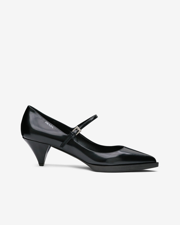 Prada - Women's Brushed Leather Pumps - (Black)