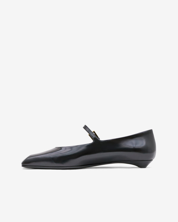 Prada - Women’s Brushed Leather Mary Jane Ballerinas - (Black)