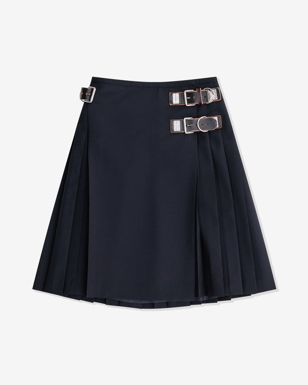 Prada - Women's Pleated Belted Skirt - (Navy)