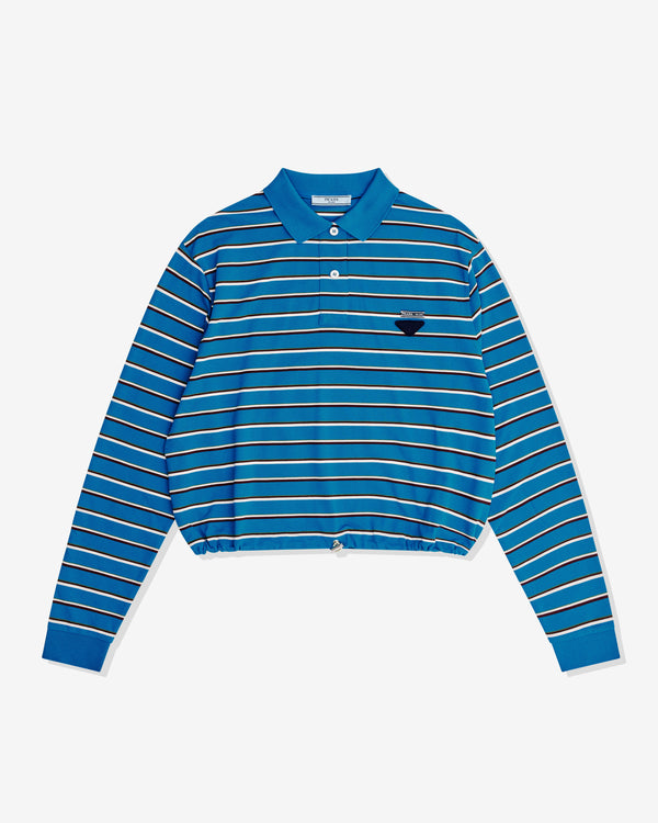 Prada - Women's Striped Polo - (Teal/White)