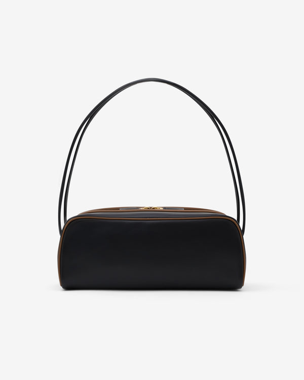 Prada - Swing Smooth Leather Shoulder Bag - (Black/Hazelnut)