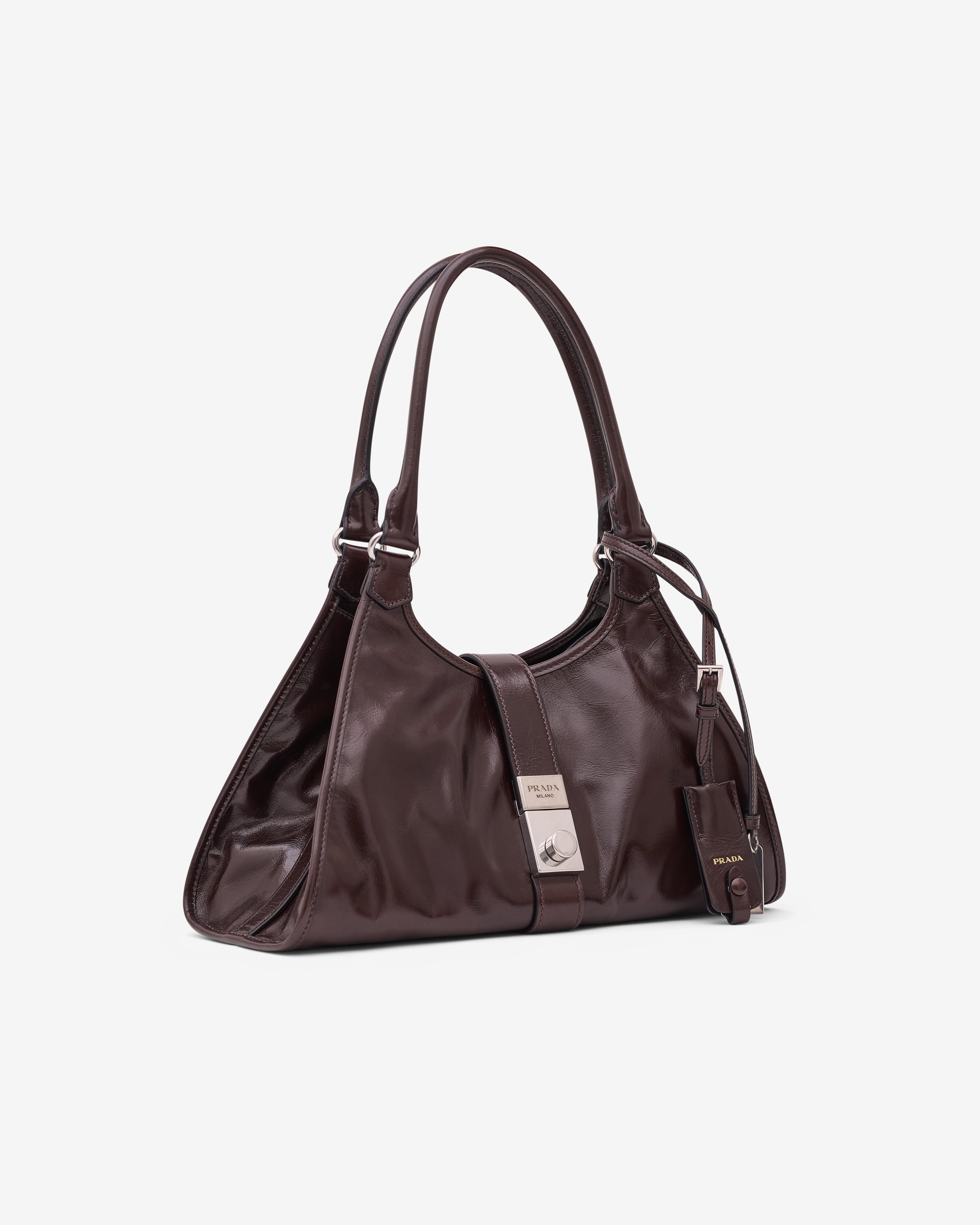 Prada: Medium Leather Tote Bag (Dark Brown) | DSML E-SHOP