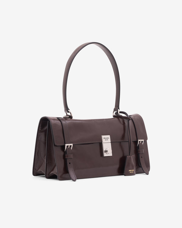Prada - Women’s Medium Leather Handbag - (Dark Brown)