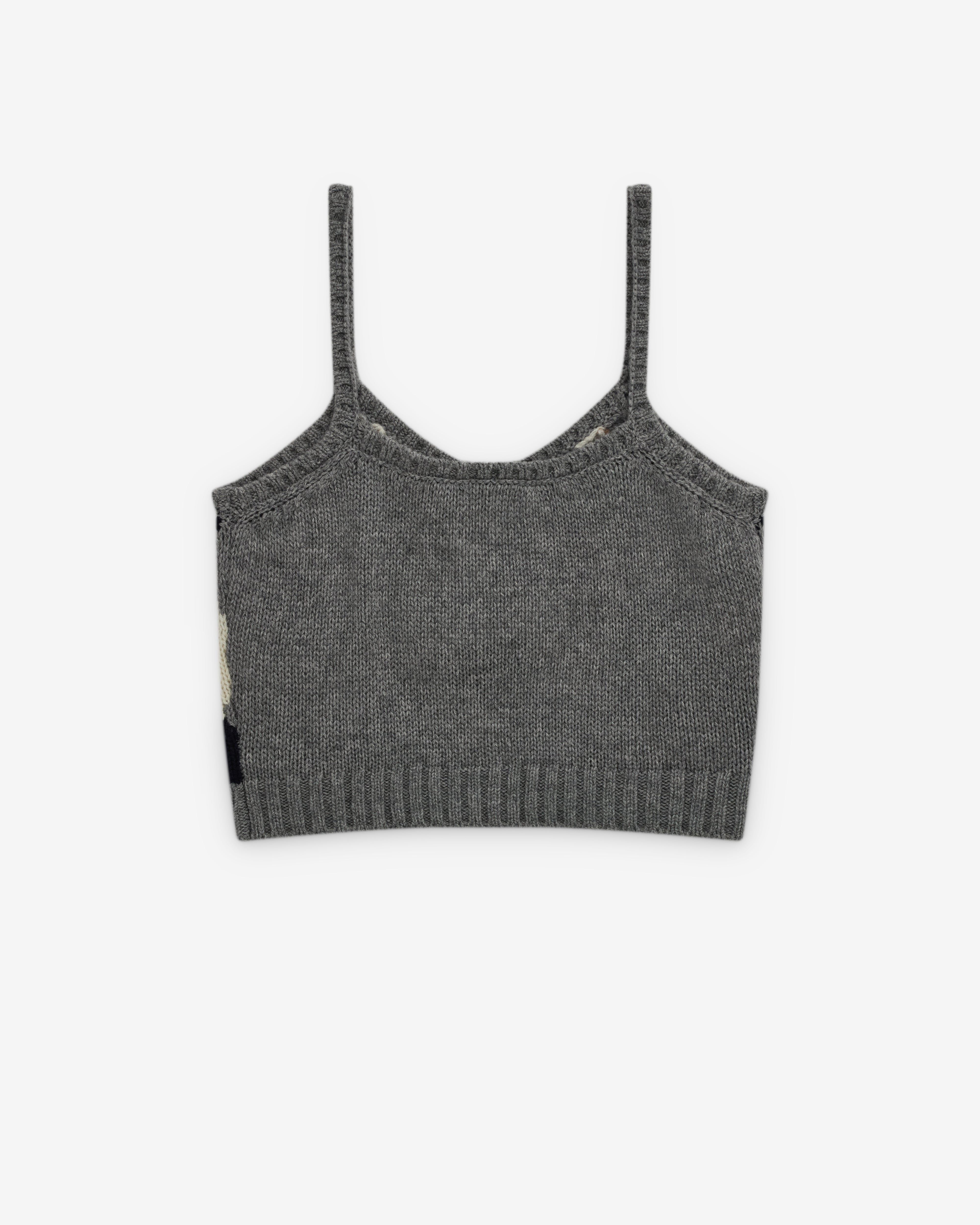 Prada: Women's Argyle Knit Cashmere Top (Grey) | Dover Street